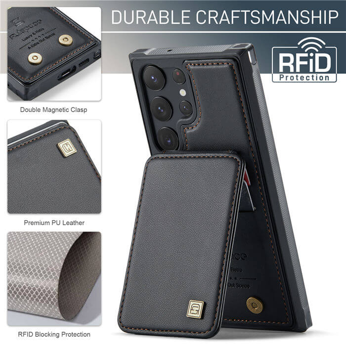 Autspace Samsung Galaxy S23 Ultra RFID Blocking Card Slots Case