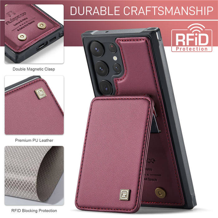 Autspace Samsung Galaxy S23 Ultra RFID Blocking Card Slots Case