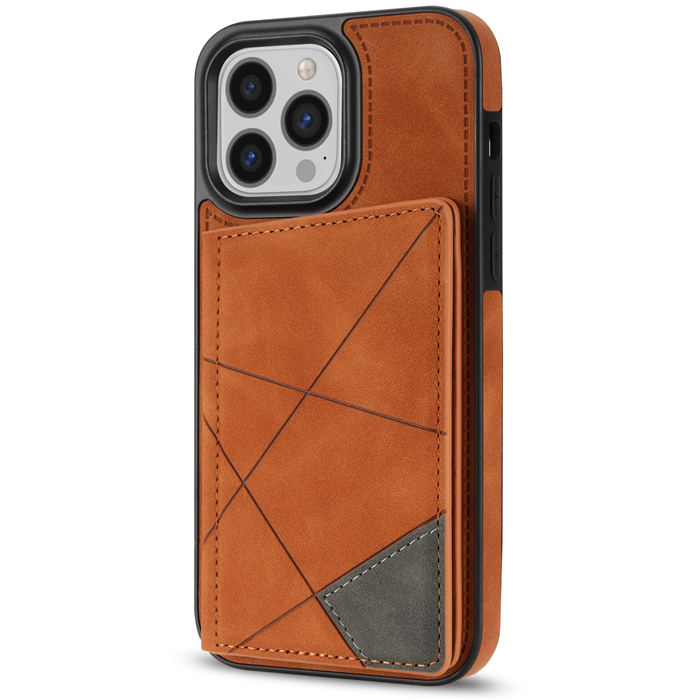 Wallet Kickstand Line Leather Magnetic Button Cover