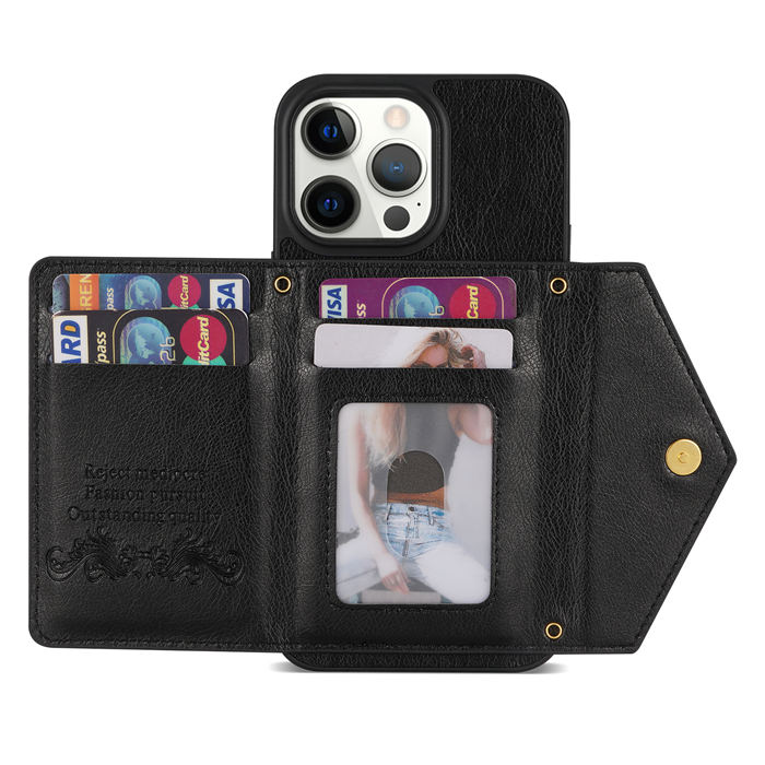 Crossbody Strap Zipper Wallet Kickstand Phone Cover