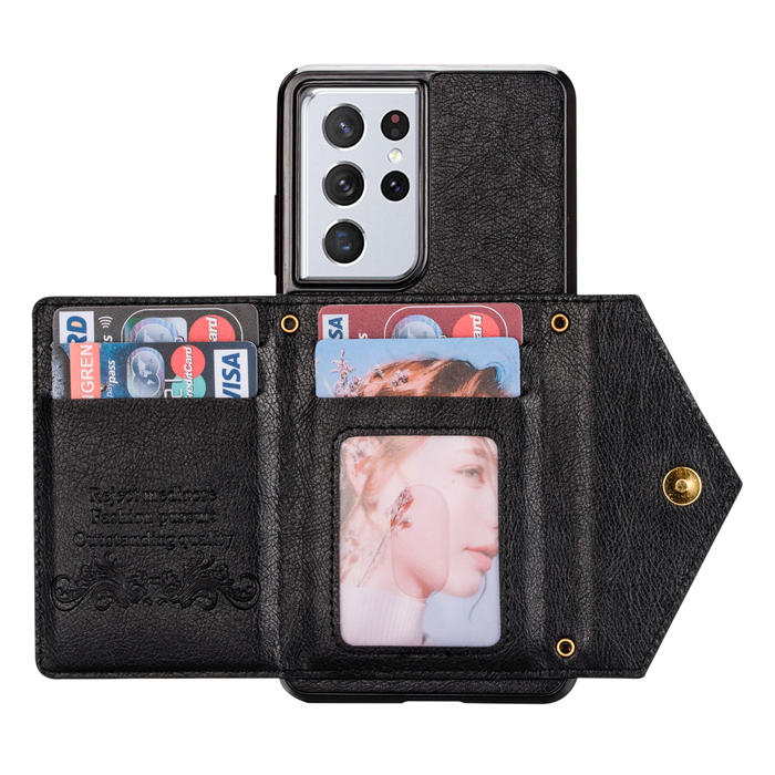 Crossbody Zipper Wallet Samsung Galaxy S21 Ultra Case With Strap