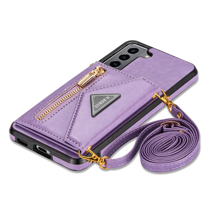 Crossbody Zipper Wallet Samsung Galaxy S22 Case With Strap