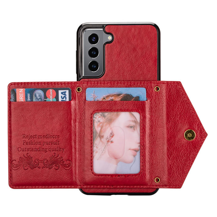 Crossbody Zipper Wallet Samsung Galaxy S22 Case With Strap