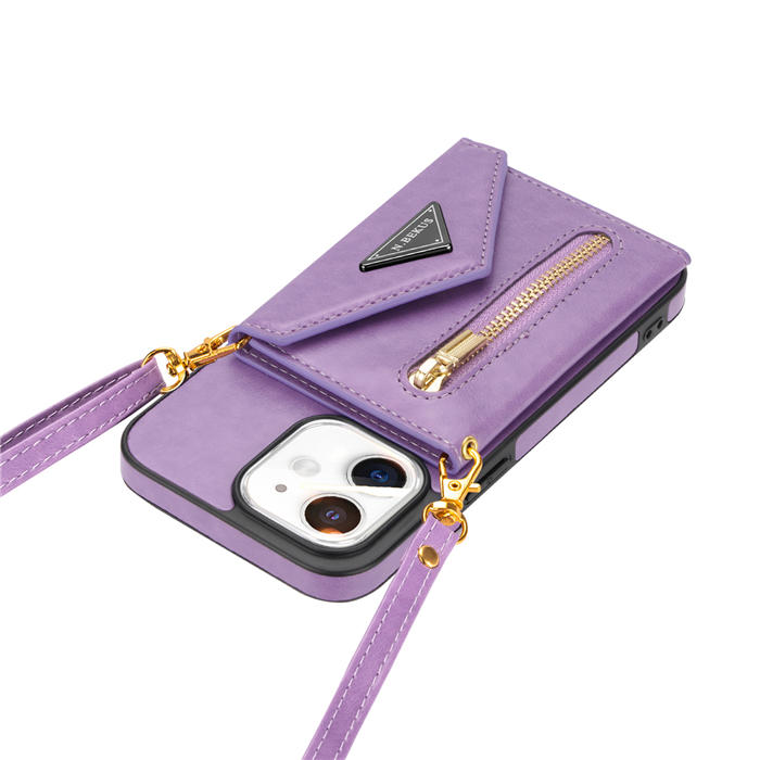 Crossbody Zipper Wallet iPhone 11 Case With Strap