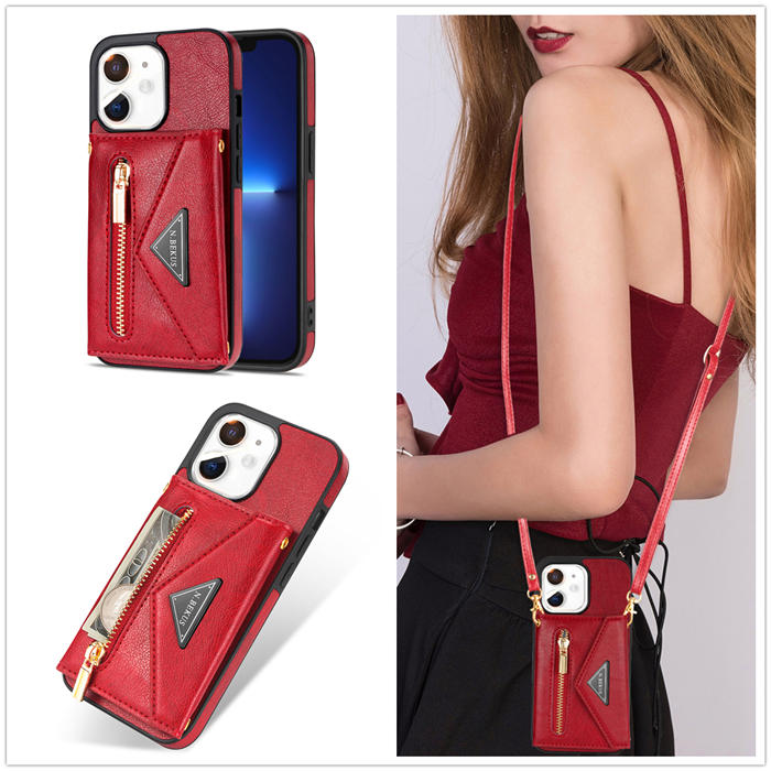 Crossbody Zipper Wallet iPhone 11 Case With Strap
