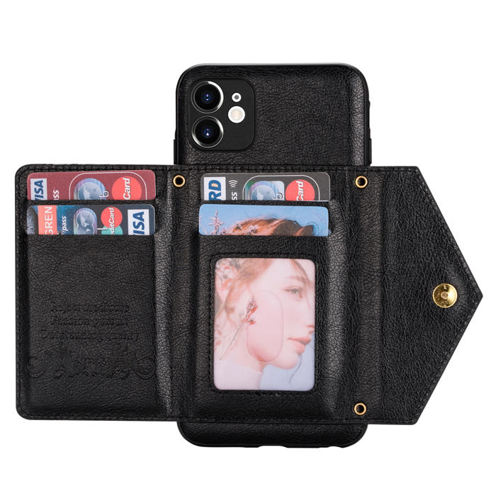 Crossbody Zipper Wallet iPhone 11 Pro Case With Strap