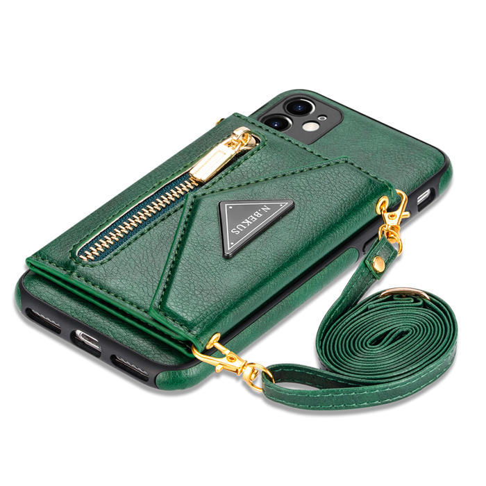 Crossbody Zipper Wallet iPhone 11 Pro Case With Strap