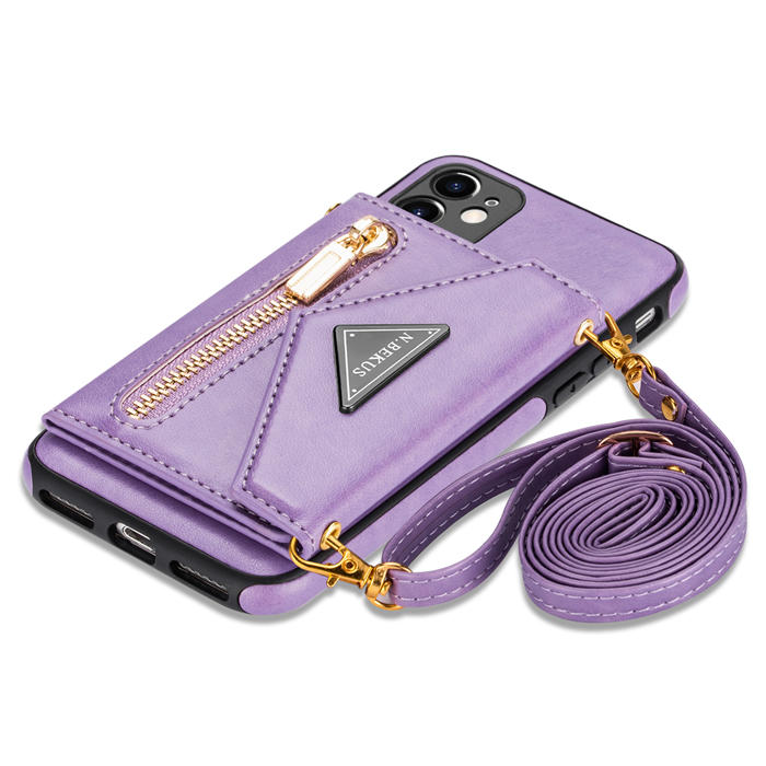 Crossbody Zipper Wallet iPhone 11 Pro Max Case With Strap