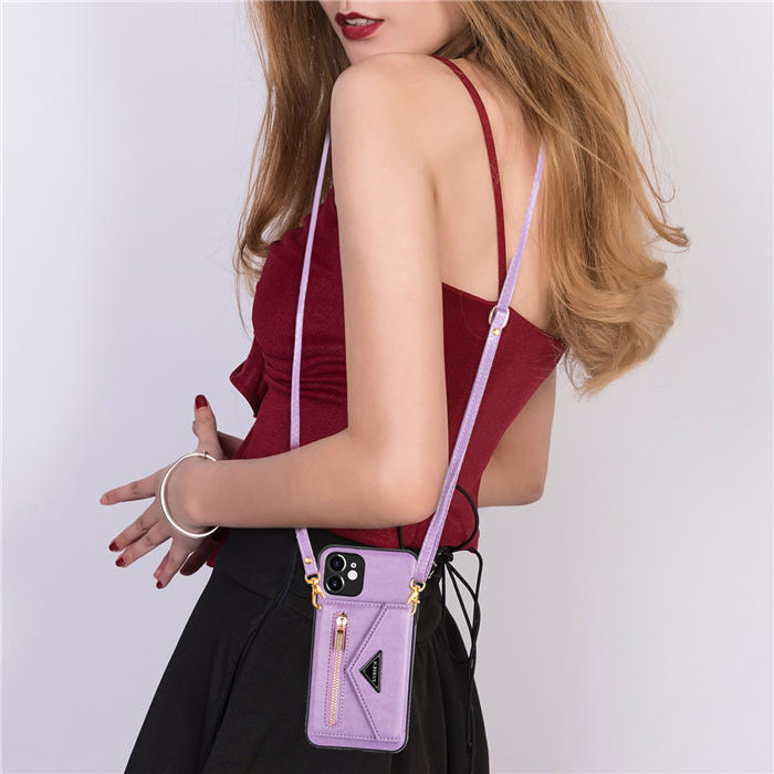 Crossbody Zipper Wallet iPhone 11 Pro Case With Strap