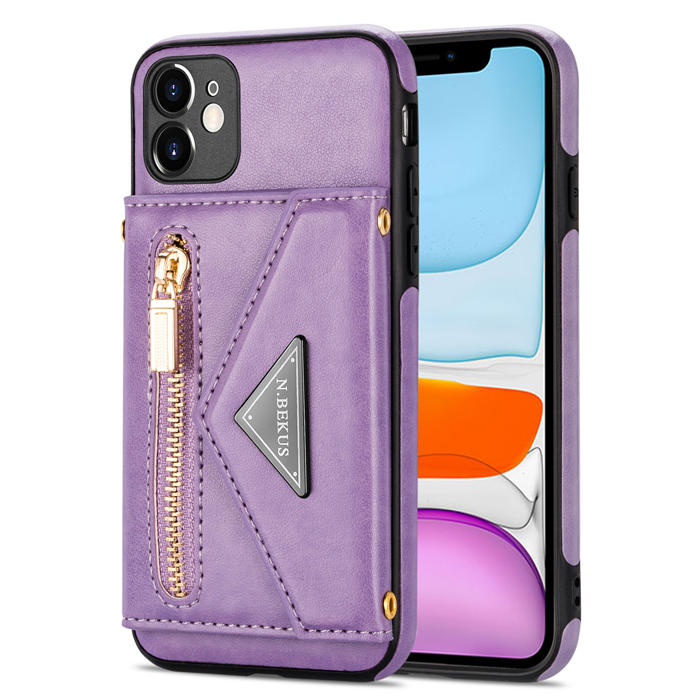 Crossbody Zipper Wallet iPhone 11 Pro Case With Strap