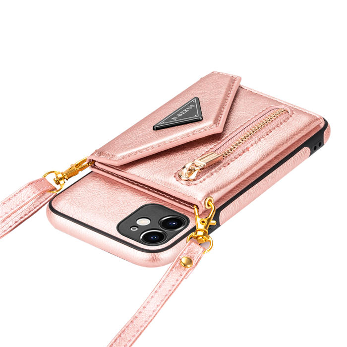 Crossbody Zipper Wallet iPhone 11 Pro Max Case With Strap