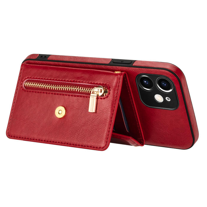 Crossbody Zipper Wallet iPhone 12 Mini Case With Strap