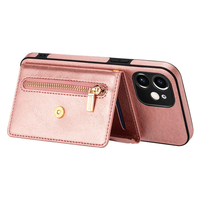 Crossbody Zipper Wallet iPhone 12 Mini Case With Strap