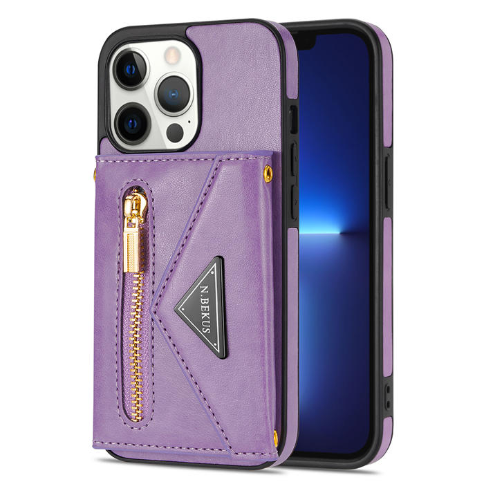 Crossbody Zipper Wallet iPhone 13 Pro Max Case With Strap