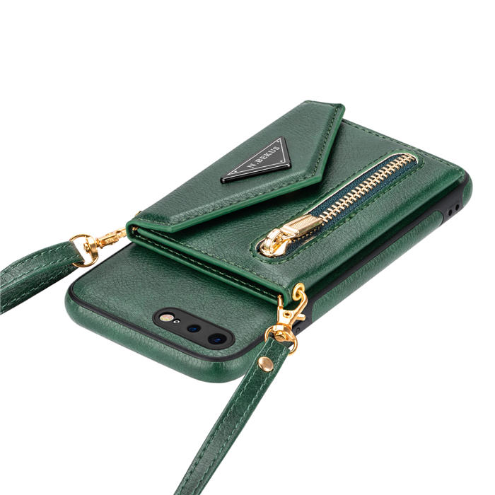 Crossbody Zipper Wallet iPhone 7 Plus/8 Plus Case With Strap