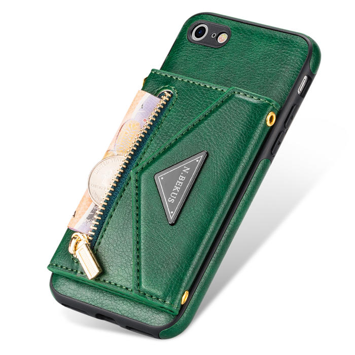 Crossbody Zipper Wallet iPhone 7/8/SE2 2020/SE3 2022 Case With Strap