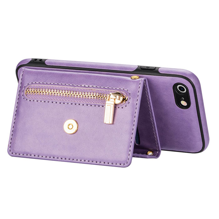 Crossbody Zipper Wallet iPhone 7/8/SE2 2020/SE3 2022 Case With Strap