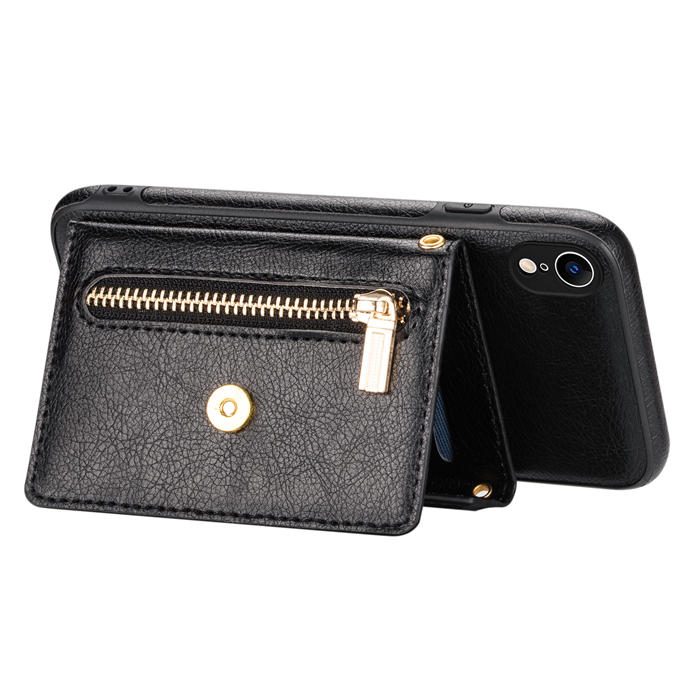 Crossbody Zipper Wallet iPhone XR Case With Strap