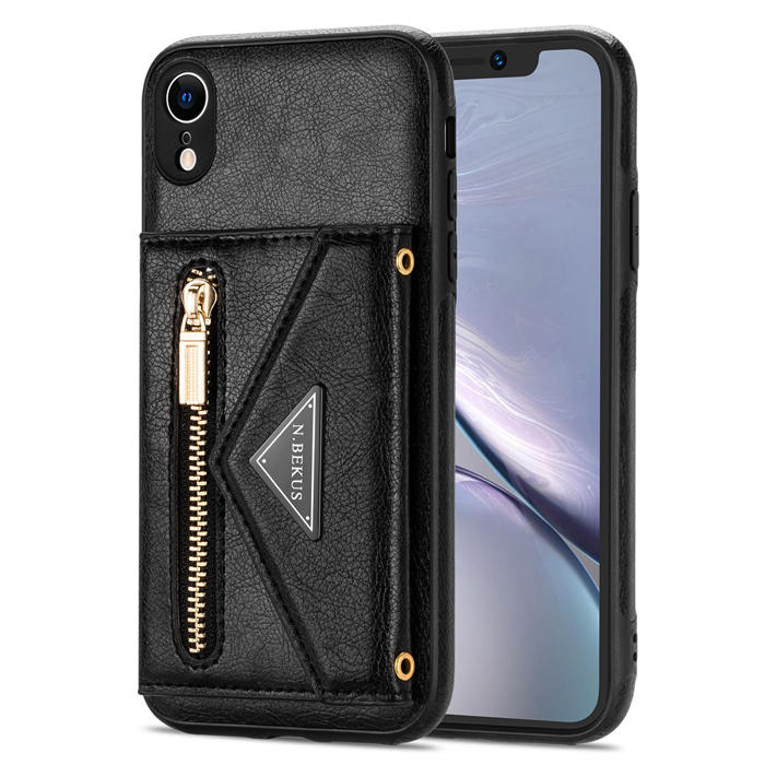 Crossbody Zipper Wallet iPhone XR Case With Strap