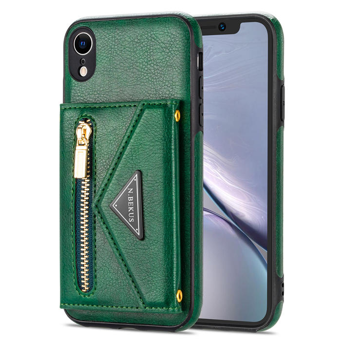 Crossbody Zipper Wallet iPhone XR Case With Strap