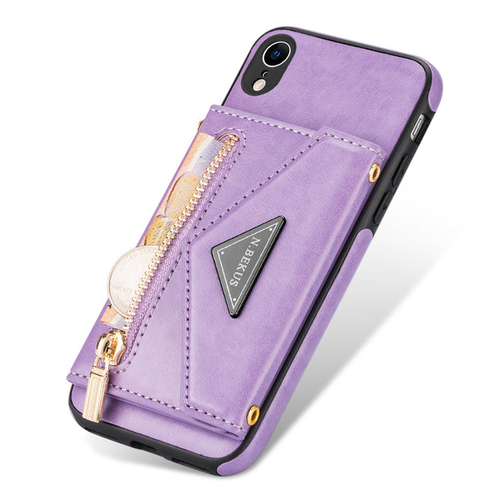 Crossbody Zipper Wallet iPhone XR Case With Strap