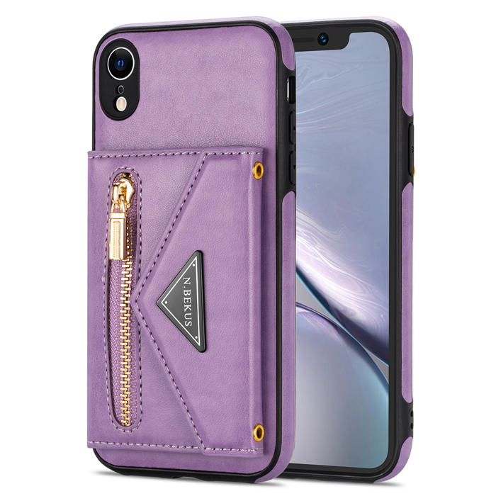 Crossbody Zipper Wallet iPhone XR Case With Strap