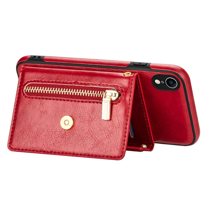 Crossbody Zipper Wallet iPhone XR Case With Strap