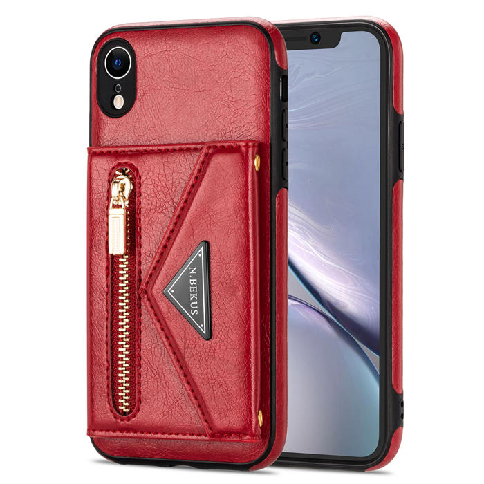 Crossbody Zipper Wallet iPhone XR Case With Strap