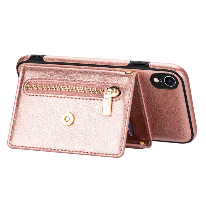 Crossbody Zipper Wallet iPhone XR Case With Strap