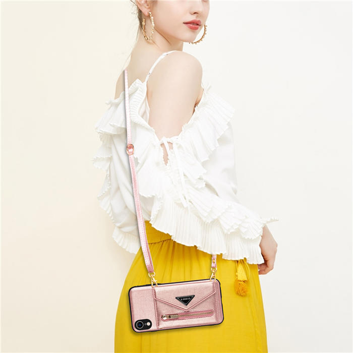 Crossbody Zipper Wallet iPhone XR Case With Strap