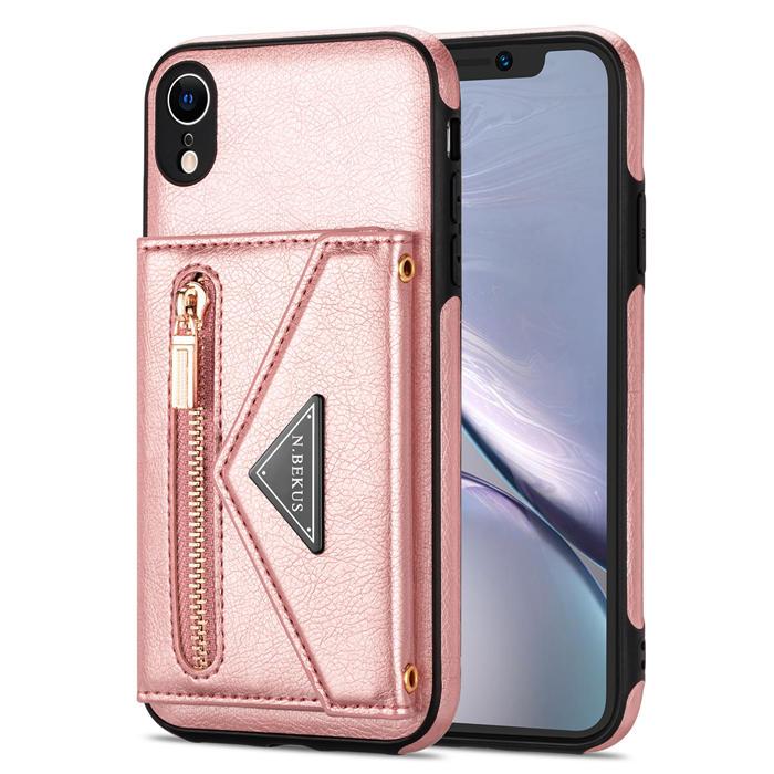 Crossbody Zipper Wallet iPhone XR Case With Strap