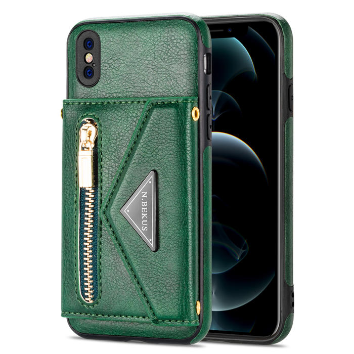 Crossbody Zipper Wallet iPhone XS Max Case With Strap