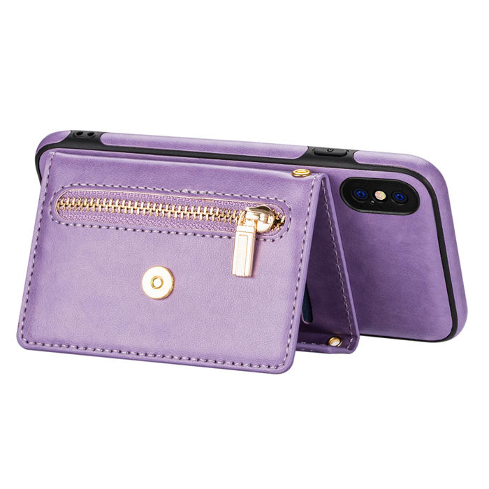 Crossbody Zipper Wallet iPhone XS Max Case With Strap