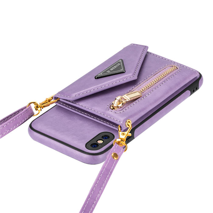 Crossbody Zipper Wallet iPhone X/XS Case With Strap