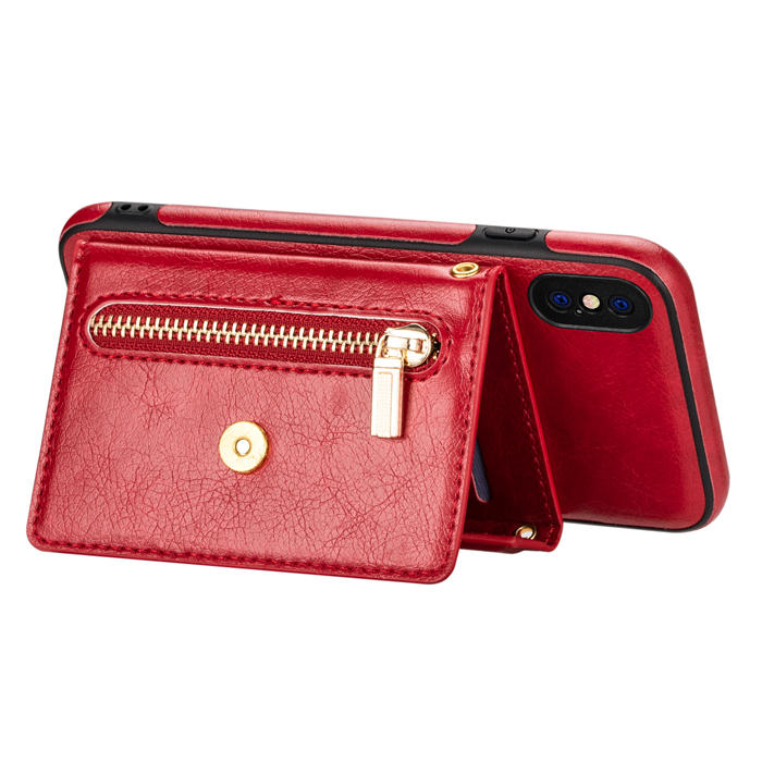 Crossbody Zipper Wallet iPhone XS Max Case With Strap