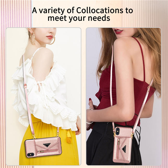 Crossbody Zipper Wallet iPhone X/XS Case With Strap