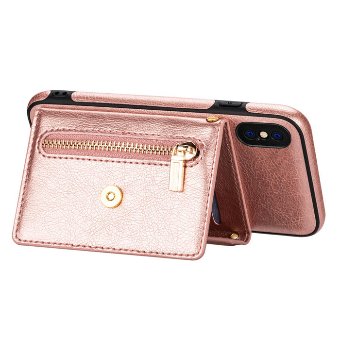 Crossbody Zipper Wallet iPhone XS Max Case With Strap