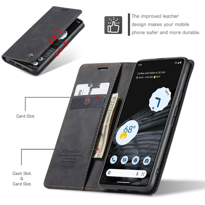 CaseMe Google Pixel 7 Wallet Kickstand Magnetic Flip Case