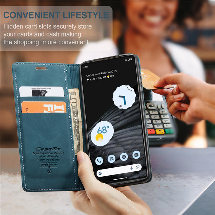 CaseMe Google Pixel 7 Wallet Kickstand Magnetic Flip Case