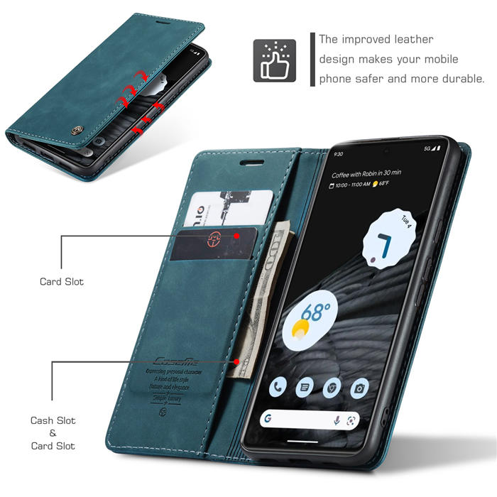 CaseMe Google Pixel 7 Wallet Kickstand Magnetic Flip Case