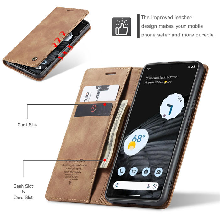 CaseMe Google Pixel 7 Wallet Kickstand Magnetic Flip Case