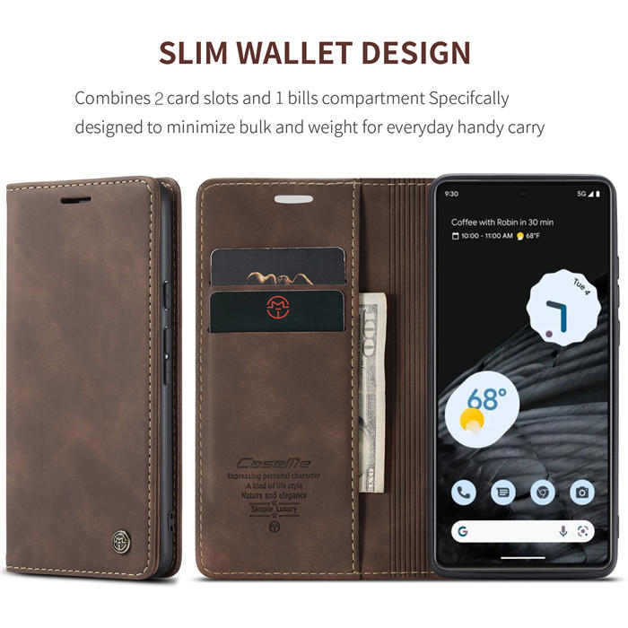 CaseMe Google Pixel 7 Wallet Kickstand Magnetic Flip Case