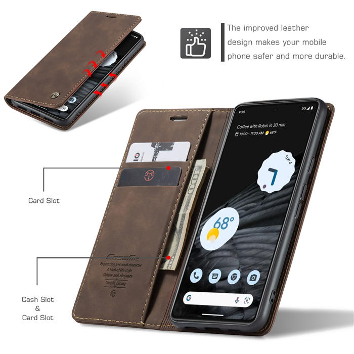 CaseMe Google Pixel 7 Wallet Kickstand Magnetic Flip Case