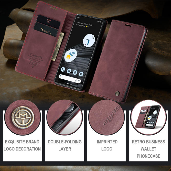 CaseMe Google Pixel 7 Wallet Kickstand Magnetic Flip Case