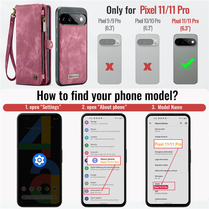 CaseMe Google Pixel 11/Pixel 11 Pro Wallet Case