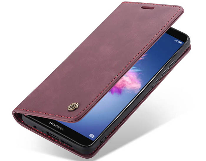 CaseMe Huawei P Smart Retro Wallet Kickstand Magnetic Flip Leather Case