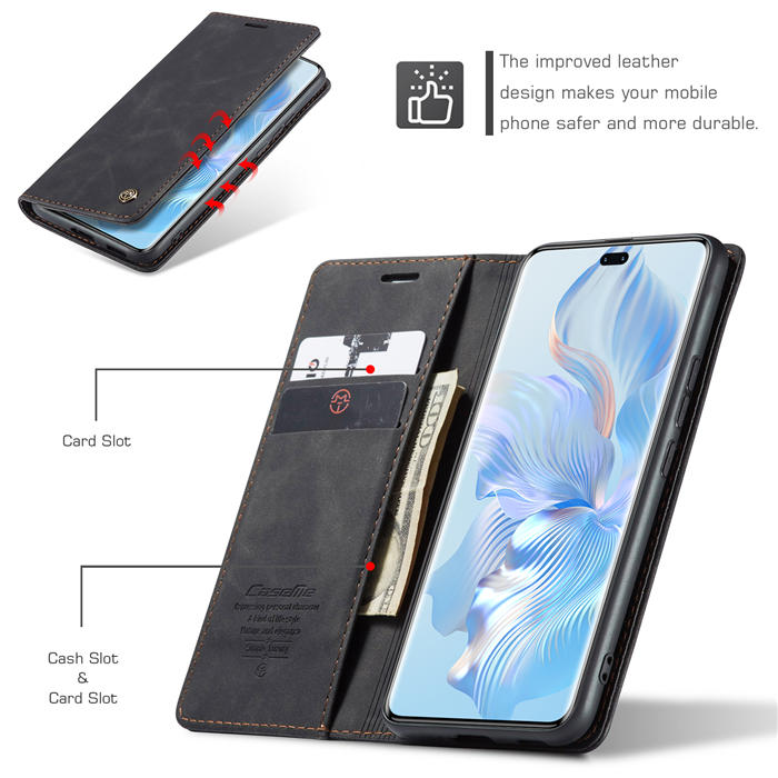 CaseMe Honor 80 Pro Wallet Suede Leather Case