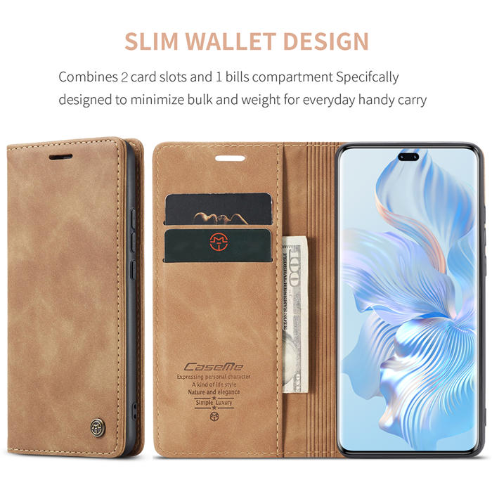 CaseMe Honor 80 Pro Wallet Suede Leather Case