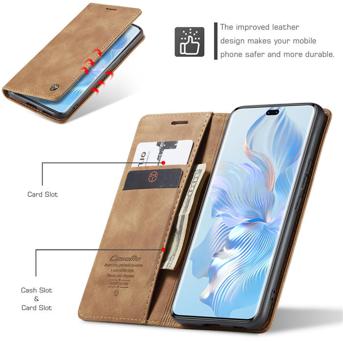 CaseMe Honor 80 Pro Wallet Suede Leather Case