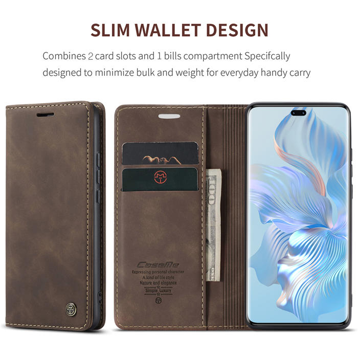 CaseMe Honor 80 Pro Wallet Suede Leather Case